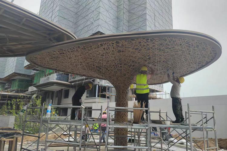 仿竹編廊架