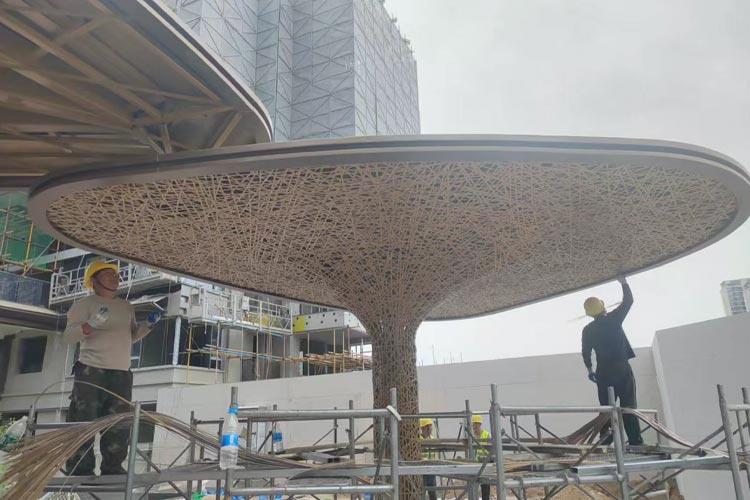 仿竹編廊架